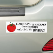 Gardening = Behandeling + Tomaten Bumpersticker (Op auto)