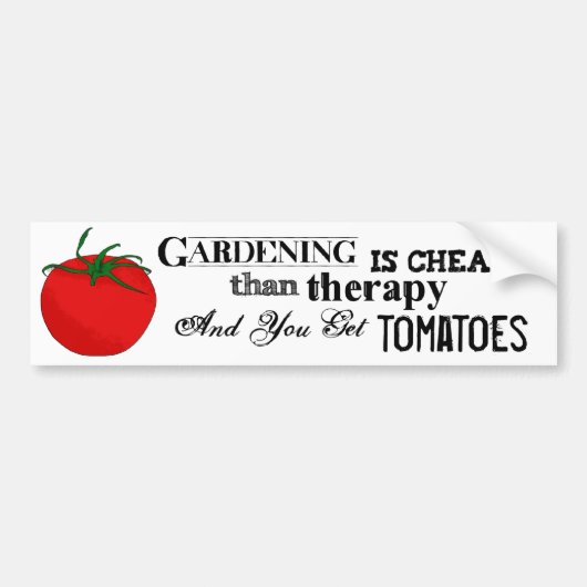 Gardening = Behandeling + Tomaten Bumpersticker (Voorkant)