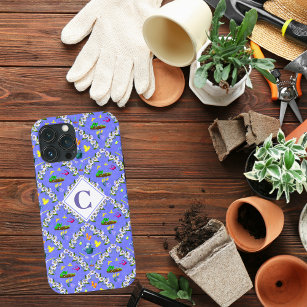Gardening Blue Passionflower Monogram Case-Mate iPhone Case