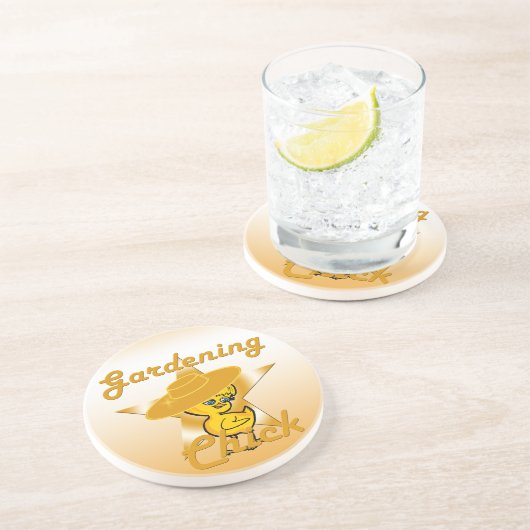Gardening Chick #10 Zandsteen Onderzetter (Zijkant)