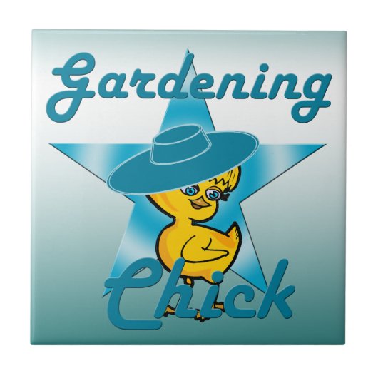 Gardening Chick #7 Tegeltje (Voorkant)