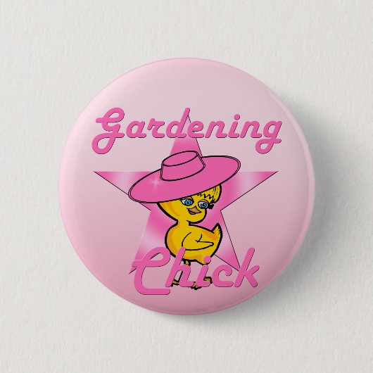 Gardening Chick #8 Ronde Button 5,7 Cm (Voorkant)