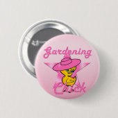 Gardening Chick #8 Ronde Button 5,7 Cm (Voorkant /achterkant)