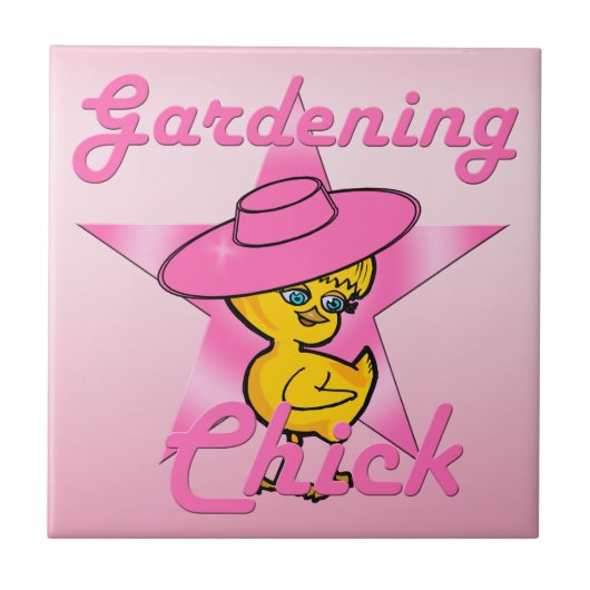 Gardening Chick #8 Tegeltje (Voorkant)