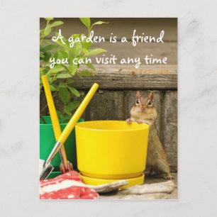 Gardening Chipmunk met het Briefkaart van het Cita