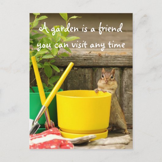 Gardening Chipmunk met het Briefkaart van het Cita (Voorkant)