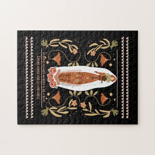 Gardening Citaat Floral Folk Art Legpuzzel (Horizontaal)