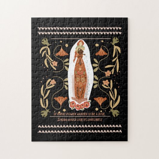 Gardening Citaat Floral Folk Art Legpuzzel (Verticaal)