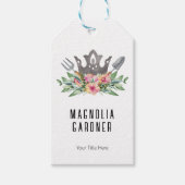 Gardening Crown Boho Chic Waterverf Tools Flowers Cadeaulabel (Voorkant)