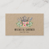 Gardening Crown Boho Chic Waterverf Tools Flowers Visitekaartje (Voorkant)