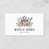 Gardening Crown Boho Chic Waterverf Tools Flowers Visitekaartje (Voorkant)