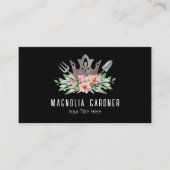 Gardening Crown Boho Chic Waterverf Tools Flowers Visitekaartje (Voorkant)
