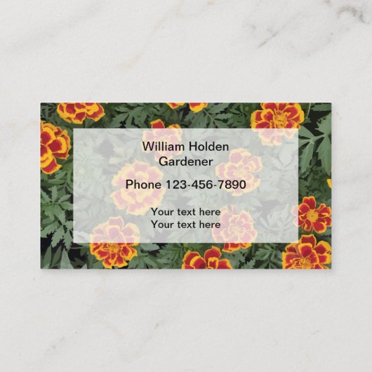 Gardening en bloemen visitekaartje (Achterkant)
