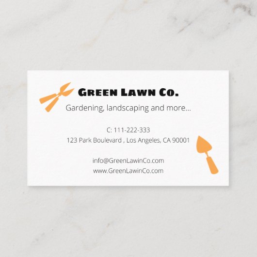 Gardening en landschapsarchitectuur visitekaartje (Achterkant)