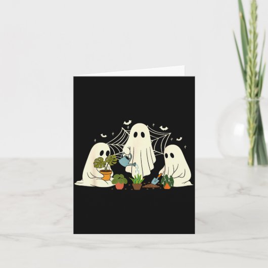 Gardening Garden Halloween Ghost Plant Lover Men W Kaart (Voorkant)