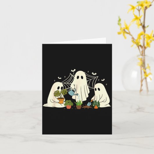 Gardening Garden Halloween Ghost Plant Lover Men W Kaart (Gele Bloem)