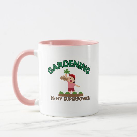 Gardening "Gardening Is My Superpower" Coffee Cup Mok (Links)