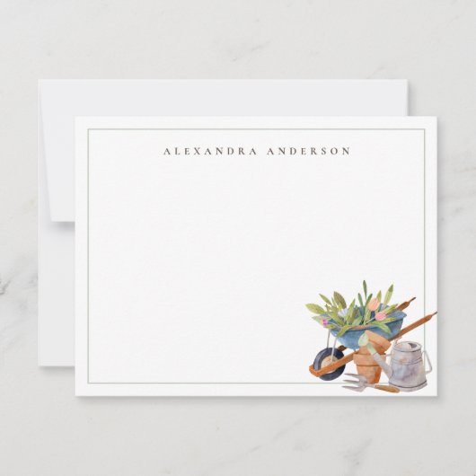 Gardening, gereedschap Persoonlijke schrijfmachine Notitiekaartje (Voorkant)