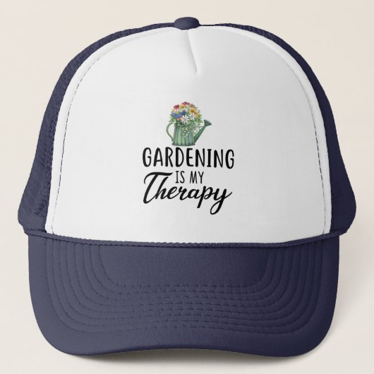 Gardening Gift, Gardening is mijn therapie, tuinie Trucker Pet (Voorkant)