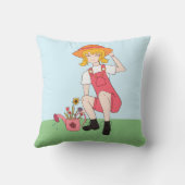 Gardening Girl met bloemen blond haar Kussen (Achterkant)