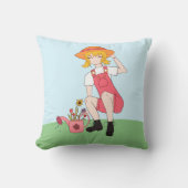 Gardening Girl met bloemen blond haar Kussen (Voorkant)