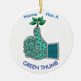 Gardening Glove with Green Thumb Keramisch Ornament