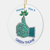 Gardening Glove with Green Thumb Keramisch Ornament (Links)