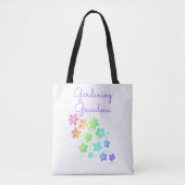 Gardening Grandma Rainbow Flowers Canvas tas (Voorkant)