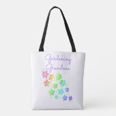 Gardening Grandma Rainbow Flowers Canvas tas (Achterkant)