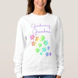 Gardening Grandma Rainbow Flowers Trui