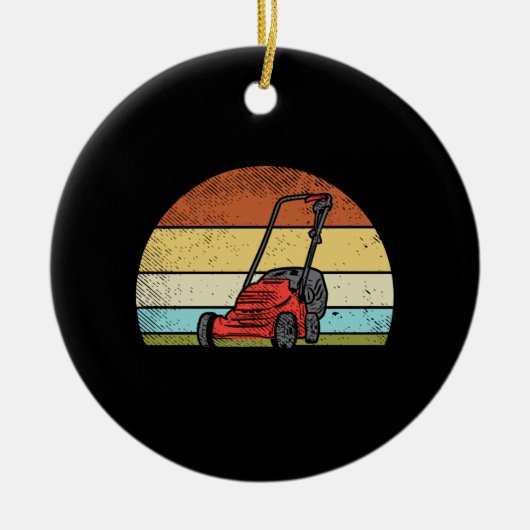 Gardening - grasmaaier keramisch ornament (Voorkant)