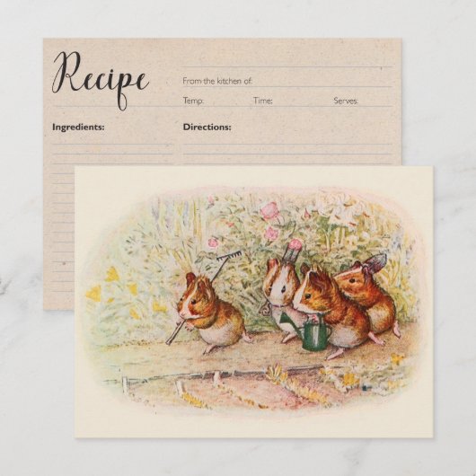 Gardening Guinee Varkens Ontvangen Kaarten (Voorkant / Achterkant)