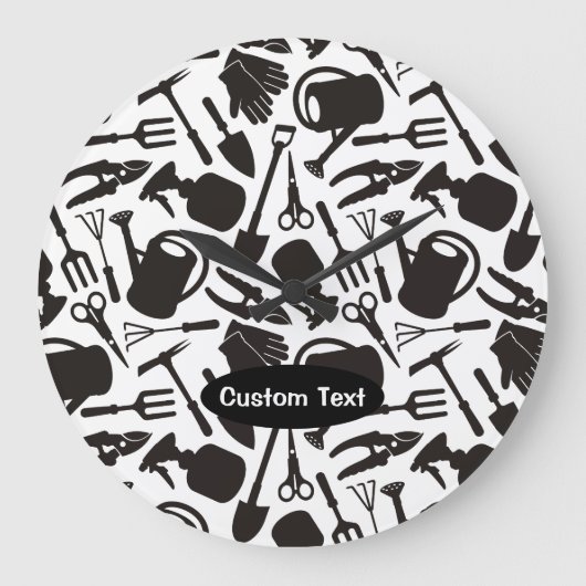 Gardening Icons Silhouettes Grote Klok (Voorkant)