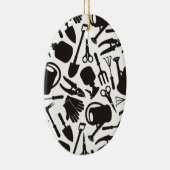 Gardening Icons Silhouettes Keramisch Ornament (Rechts)