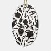 Gardening Icons Silhouettes Keramisch Ornament (Links)