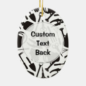 Gardening Icons Silhouettes Keramisch Ornament (Achterkant)