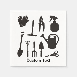 Gardening Icons Silhouettes Servet