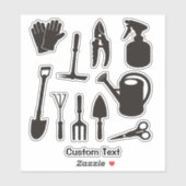 Gardening Icons Silhouettes Sticker (Vel)