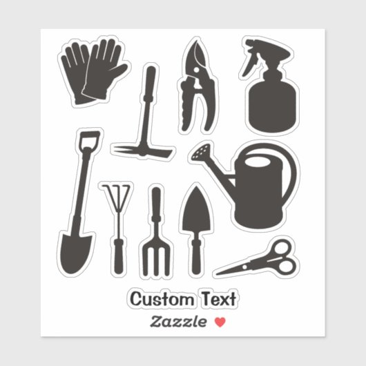 Gardening Icons Silhouettes Sticker (Vel)