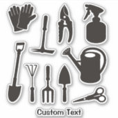 Gardening Icons Silhouettes Sticker (Voorkant)