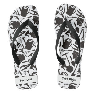 Gardening Icons Silhouettes Teenslippers