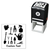 Gardening Icons Silhouettes Zelfinktende Stempel (In situ)