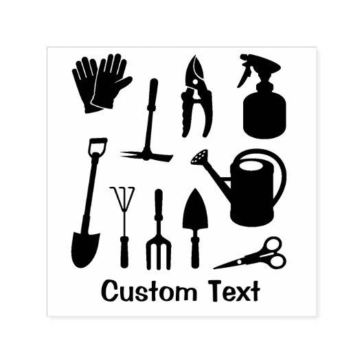 Gardening Icons Silhouettes Zelfinktende Stempel (Design)