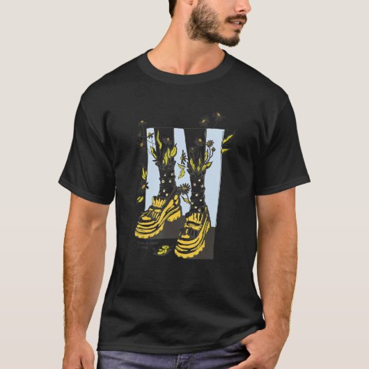 Gardening in katoenkernen met bloemen en bladeren t-shirt (Voorkant)