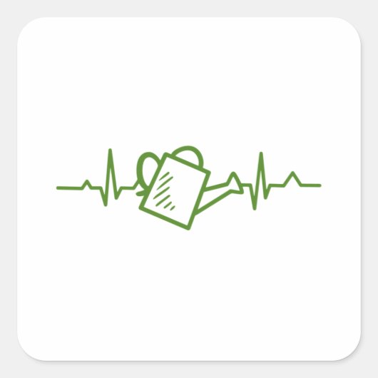 Gardening in water vierkante sticker (Voorkant)