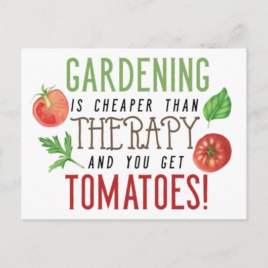 Gardening is beter dan medicijntypografie briefkaart (Voorkant)