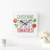 Gardening is beter dan medicijntypografie vierkante klok (Huis)