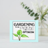 Gardening is een oefening in optimisme briefkaart (Staand voorkant)