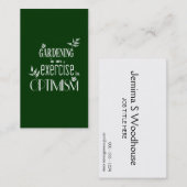 Gardening is een oefening in Optimisme Visitekaartje (Voorkant / Achterkant)