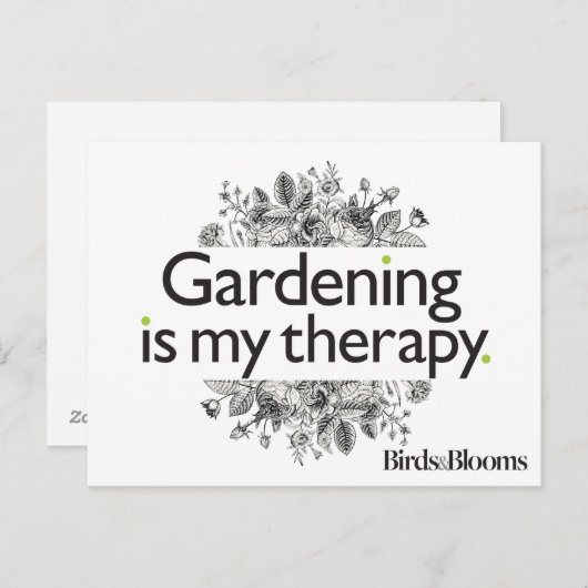 Gardening is mijn therapie briefkaart (Voorkant / Achterkant)